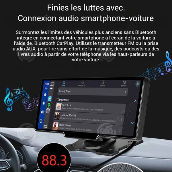 INN GPS bil 7-32V med IPS pekskärm på 10 tum och 1080p backkamera CarPlay trådlös bilradio med GPS-navigering