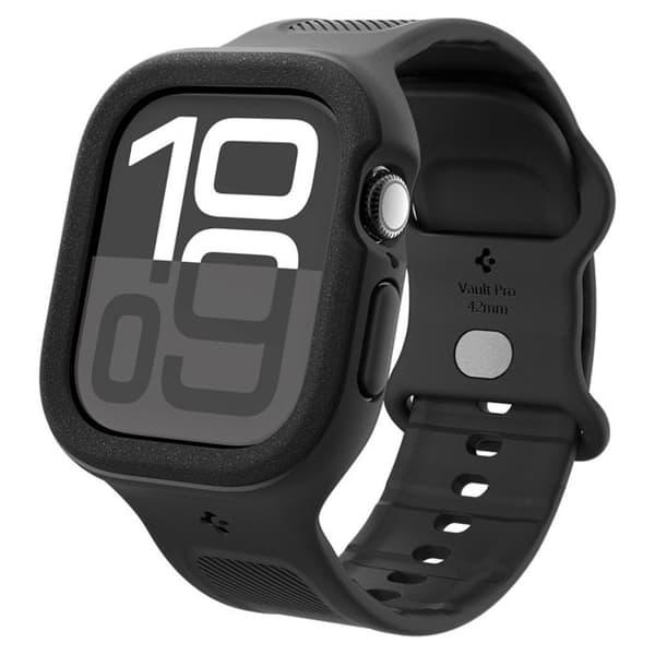 Spigen Vault Pro – Armband med fodral för Apple Watch 10 42 mm (mattsvart)