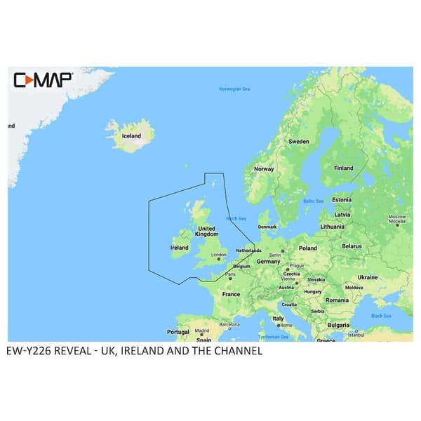 C-map Afsløre Kort United Kingdom Blå