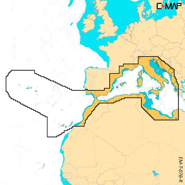Navico Havkort Over Det Vestlige Middelhav-azorerne-kanariske Øer Reveal X Gul