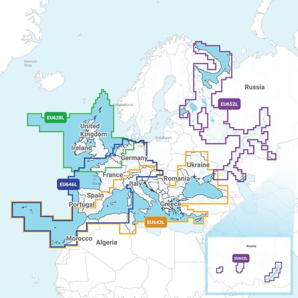 Garmin Medelhavet+svarta Havet Ine Diagram Navionics+™ Mar Vit