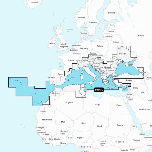 Garmin Medelhavet+svarta Havet Ine Diagram Navionics+™ Mar Vit