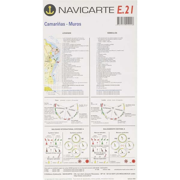 Navicarte Camariñas-muroksen Merikartat E21 R-12 Kultainen