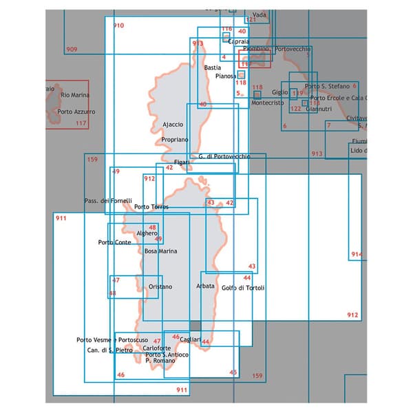 Istituto Idrografico Korsika Nd-bonifacio Marina Sjökort Isla Durchsichtig