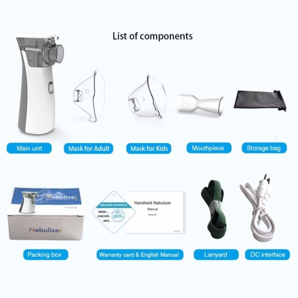 medicinsk bærbar lydløs nebulisator mini håndholdt inhalator