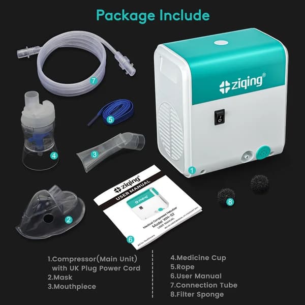 Bärbar nebulisator, kompakt storlek, viskande tyst drift,EU-kontakt, nebulisator