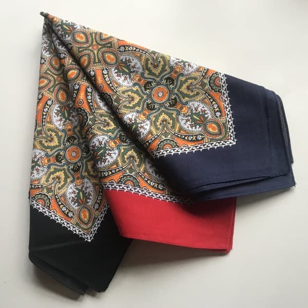 3-PACK PAISLEY GAMMALDAGS SMÅ SCARF SCARVES SNUSNÄSDUKAR BANDANA BANDANAS BLÅ RÖD SVART