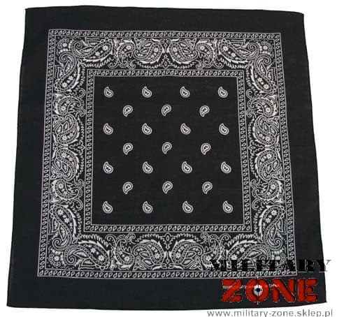 Bandana 55x55cm, sort med mønster