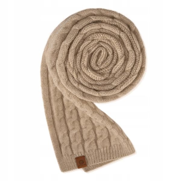 BSD-BK-01 BEIGE Naisten huivi TALVI-kuviolla