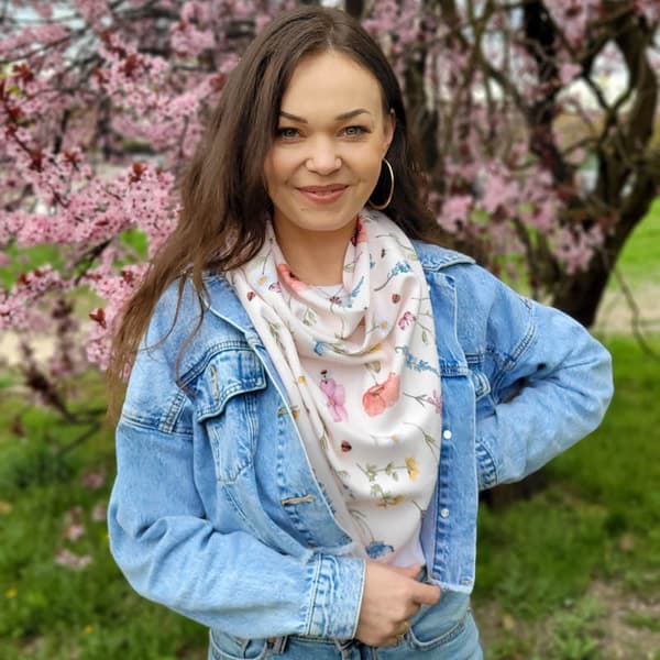 Stor bambuhalsduk för mamma äng beige
