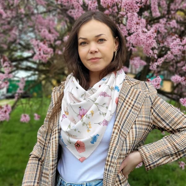 Stor bambuhalsduk för mamma äng beige