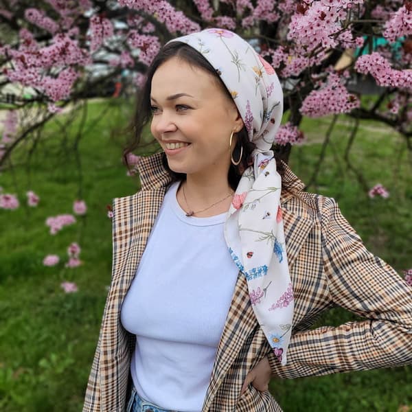 Stor bambuhalsduk för mamma äng beige