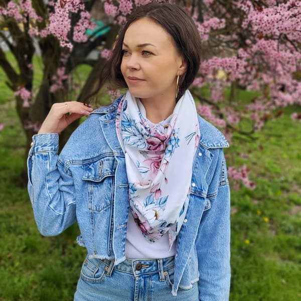 Stort bambussjal til mor - Blooming Summer