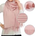 Miniatyrbillede 3 af 6: Dame Tørklæde Pashmina Sjaler & Sjaler – Varmt Langt Stort Sjal til Fest, Bryllup, Aftenkjole & Vintertøj