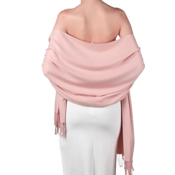 Dame Tørklæde Pashmina Sjaler & Sjaler – Varmt Langt Stort Sjal til Fest, Bryllup, Aftenkjole & Vintertøj Pink