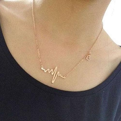 Halsband "heartline" i guld med litet hjärta