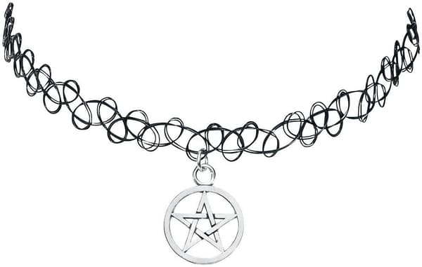 Choker - Pentagram - Halsband - Tattoo Spets 90-tal