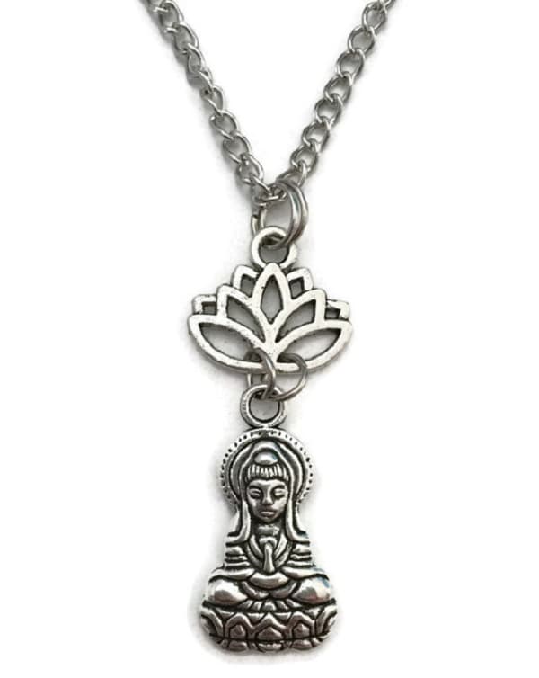Necklace - Buddha - Lotus Flower - Two Lengths 50/lotus/buddha