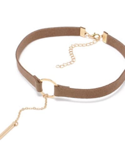 Choker brown / gold with pendant