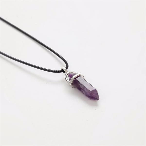 Halsband Choker Ametist Healing Wicca Pagan Boho - 2 längder