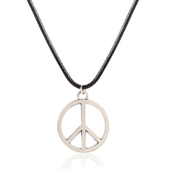 Halsband/Choker Peace Fredstecken Symbol Hippie - 2 längder