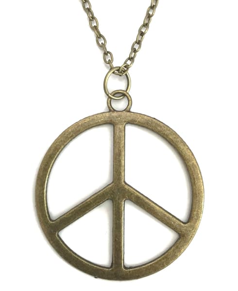 Halsband PEACE Symbol Fredstecken Stort Brons - 2 längder