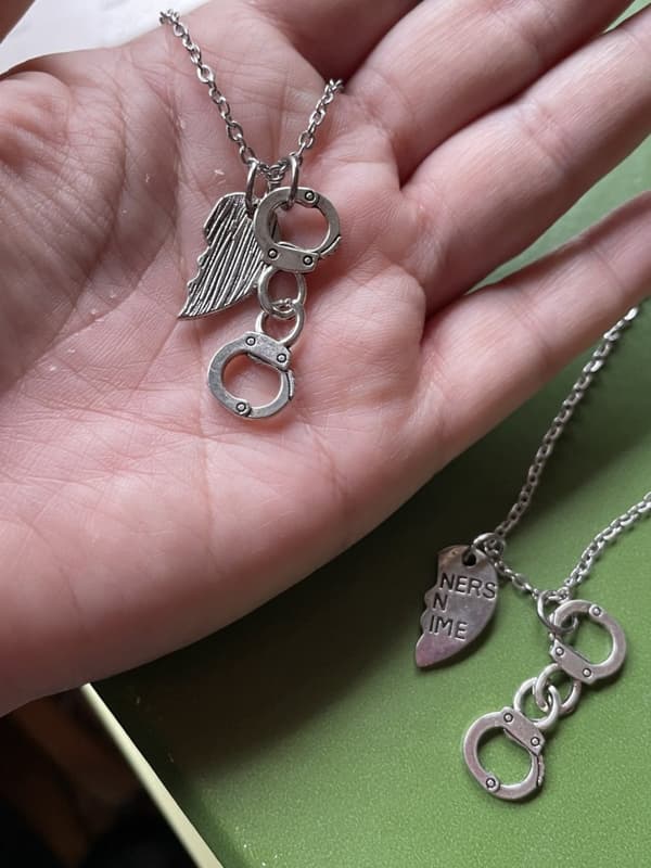 Necklace - Partners in Crime - Handcuffs - Silver