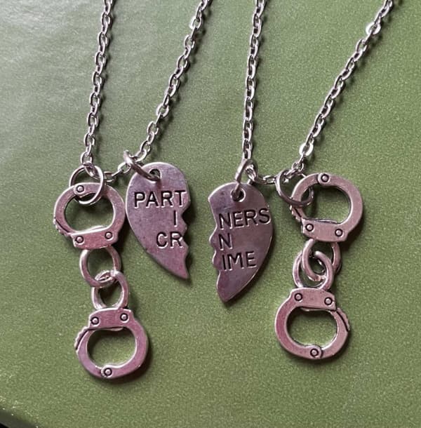 Necklace - Partners in Crime - Handcuffs - Silver
