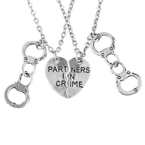 Necklace - Partners in Crime - Handcuffs - Silver