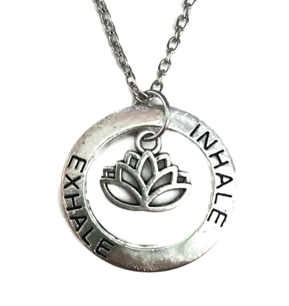 Necklace - Inhale exhale - Circle - Lotus Flower 50/inhale