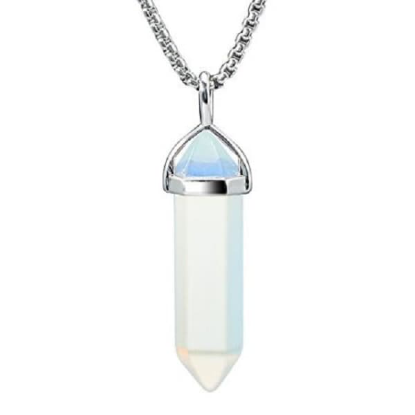 Necklace - Opalite - White