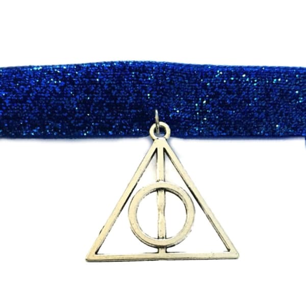 Choker - Ravenclaw - Blue - Deathly Hallows - Glitter