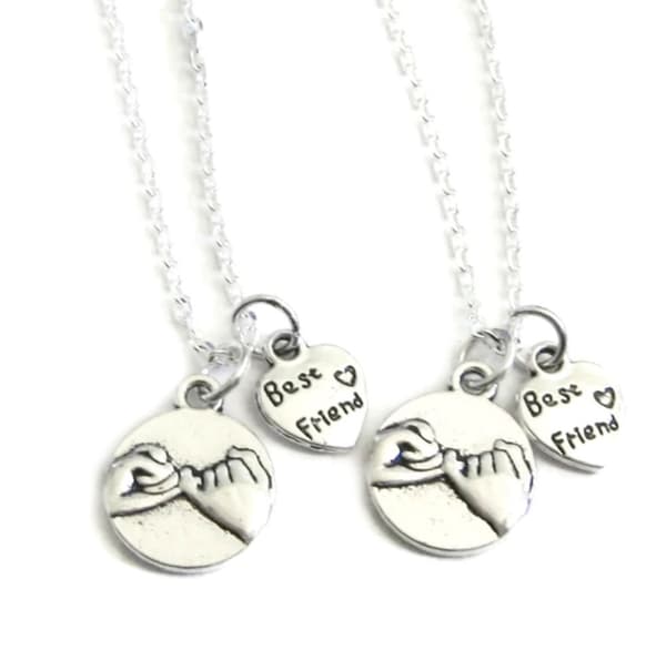Necklace - Best Friend - Pinky Swear - Two Pieces