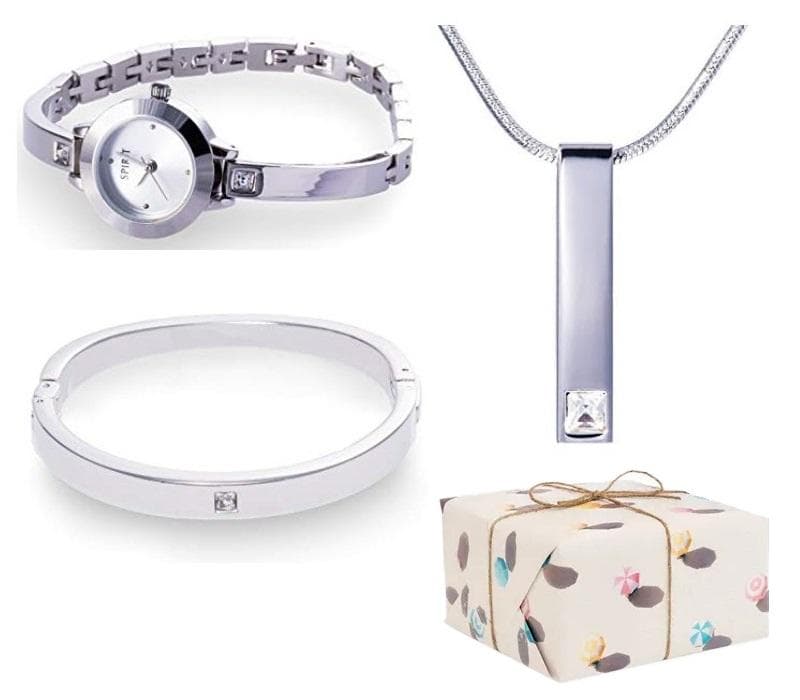 Klocka Armband Halsband set m förpackning. Inslagen Julklapp