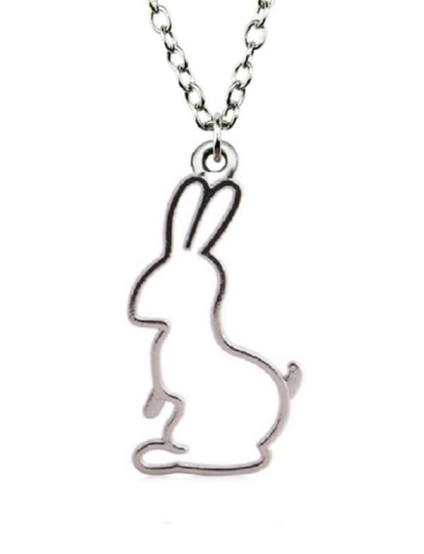 Halsband Kanin Rabbit Hare Djurmotiv Silver
