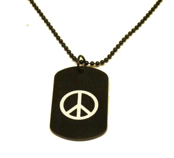 Dog Tag nimikaulakoru - Peace