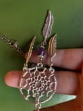 Miniatyrbild 3 av 4: Halsband Drömfångare Ametist Mandala Rostfri kedja Boho Hippie