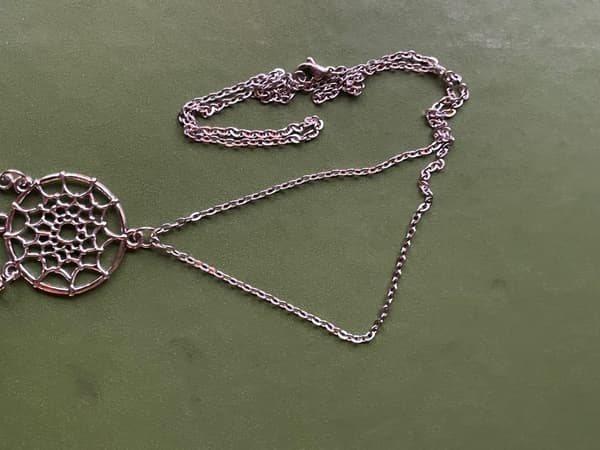 Halsband Drömfångare Ametist Mandala Rostfri kedja Boho Hippie
