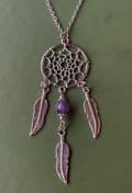 Miniatyrbild 2 av 4: Halsband Drömfångare Ametist Mandala Rostfri kedja Boho Hippie