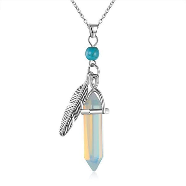 Necklace - Opalite - Feather - Howlite