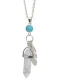 Pikkukuva 1 / 2: Necklace - Howlite - Feather - Turquoise