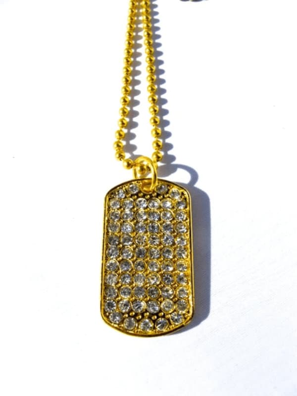 Dog Tag halskæde med krystaller