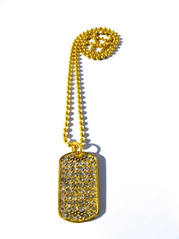 Dog Tag halskæde med krystaller