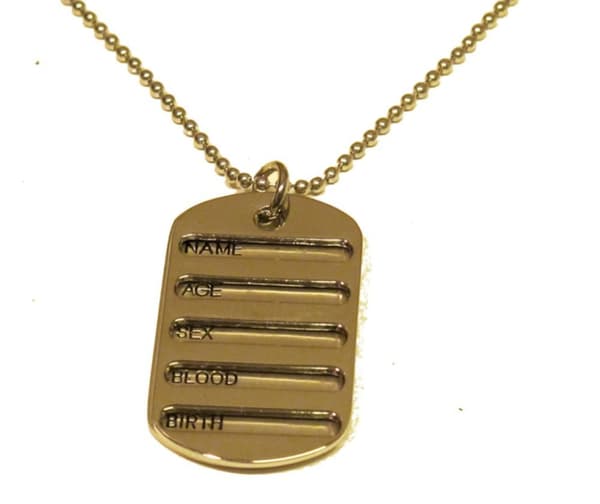 Sølvfarget kjede Dog Tag