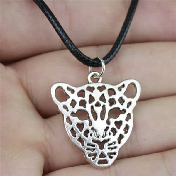 Necklace - Leopard - Silver - Cord