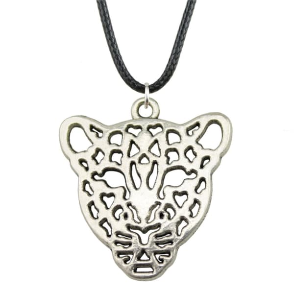 Necklace - Leopard - Silver - Cord