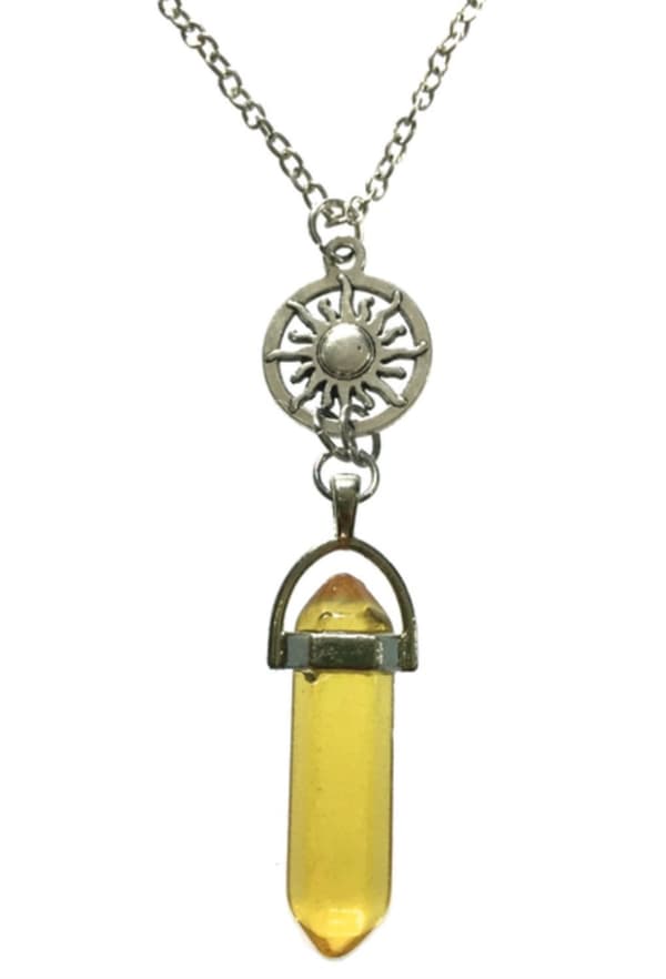 Necklace - Crystal - Yellow - Sun