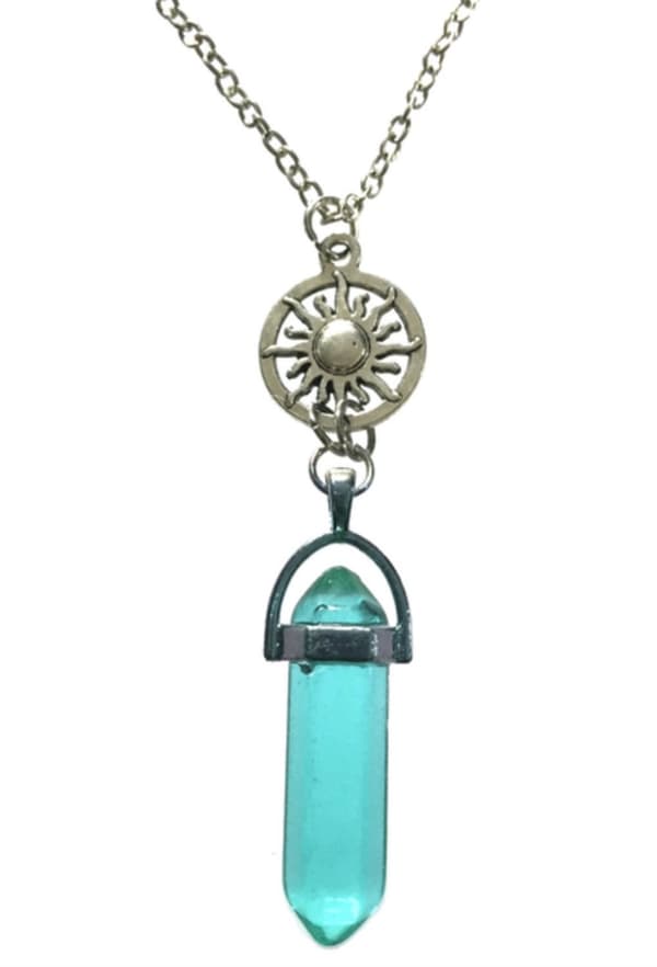 Necklace - Crystal - Turquoise - Sun