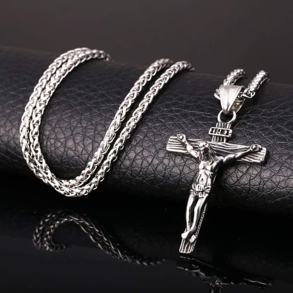 U7 Krucifixhalsband - Silver