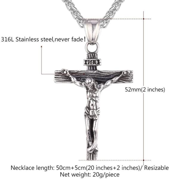 U7 Krucifixhalsband - Silver